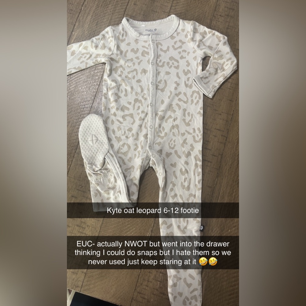 NWOT Kyte BABY OAT Leopard Footie